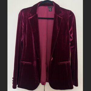 Tahari | Burgundy / Red Velvet Blazer | Sz Medium